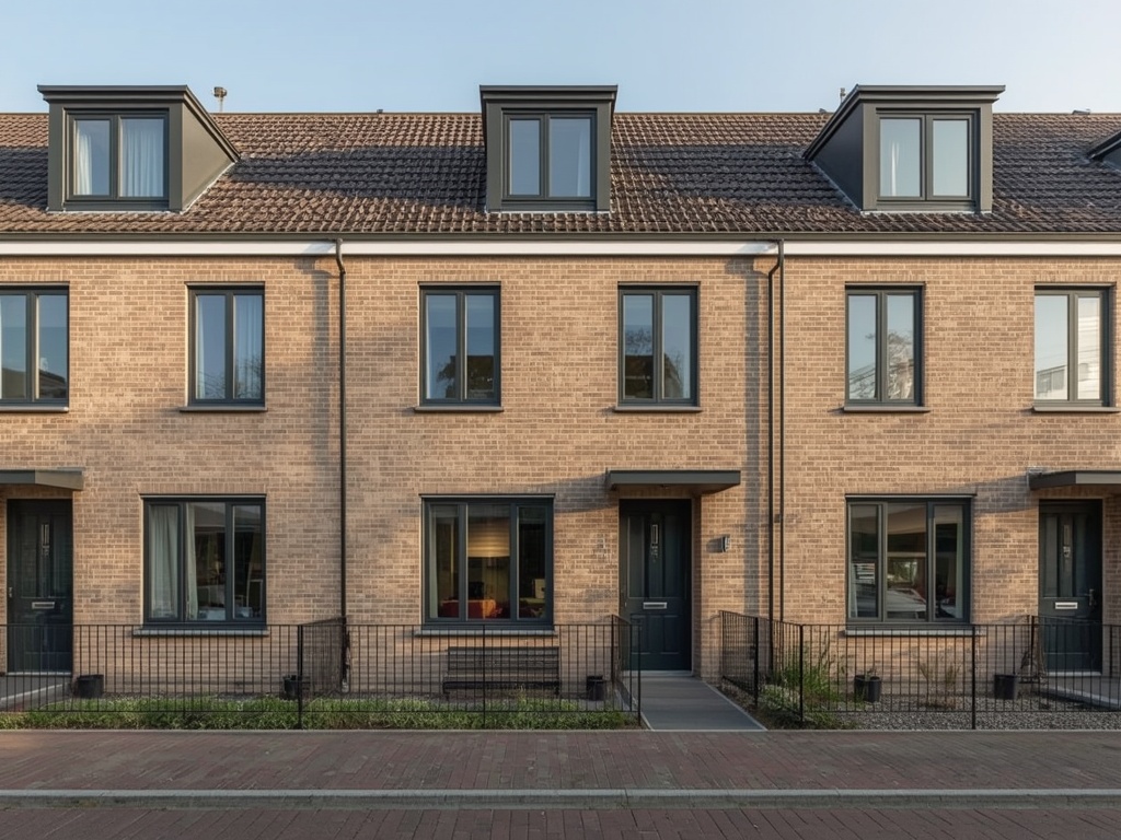 nieuwbouwwoning in Amersfoort met antraciet kunststof kozijnen en bijpassende voordeur