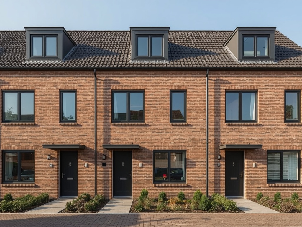 nieuwbouwwoning in Veenendaal met antraciet kunststof kozijnen en bijpassende voordeur