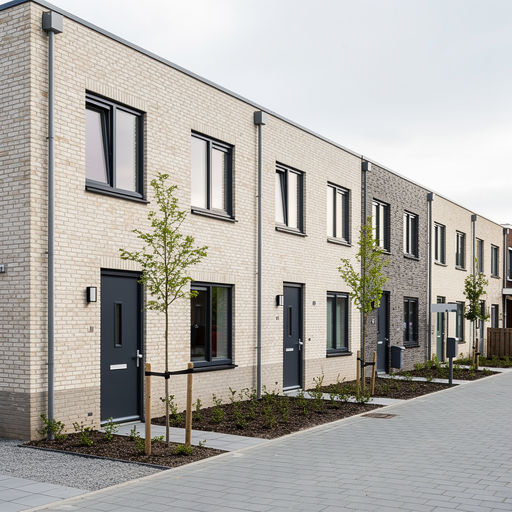 nieuwbouwwoning in Leersum met antraciet kunststof kozijnen en bijpassende voordeur