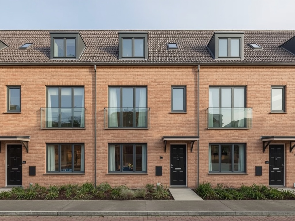 nieuwbouwwoning in Ede met antracietkleurige kunststof kozijnen en een bijpassende voordeur