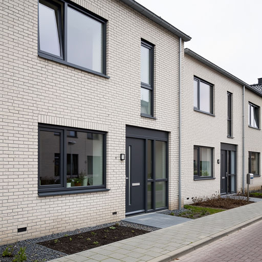 nieuwbouwwoning in Driebergen met antracietkleurige kunststof kozijnen en bijpassende voordeur