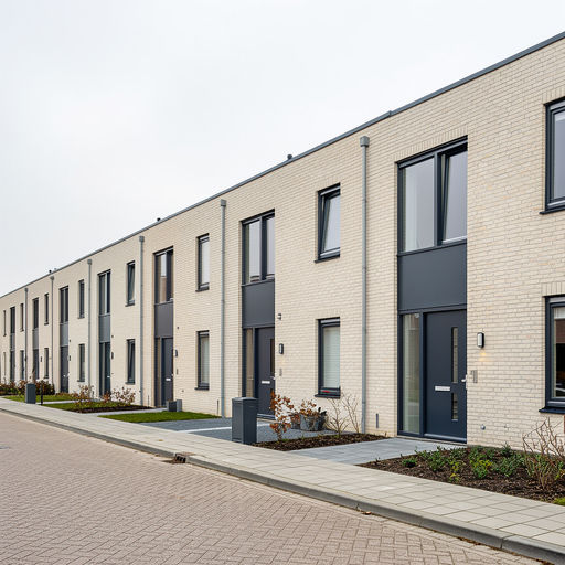 nieuwbouwwoning in Rhenen met antracietkleurige kunststof kozijnen en bijpassende voordeur