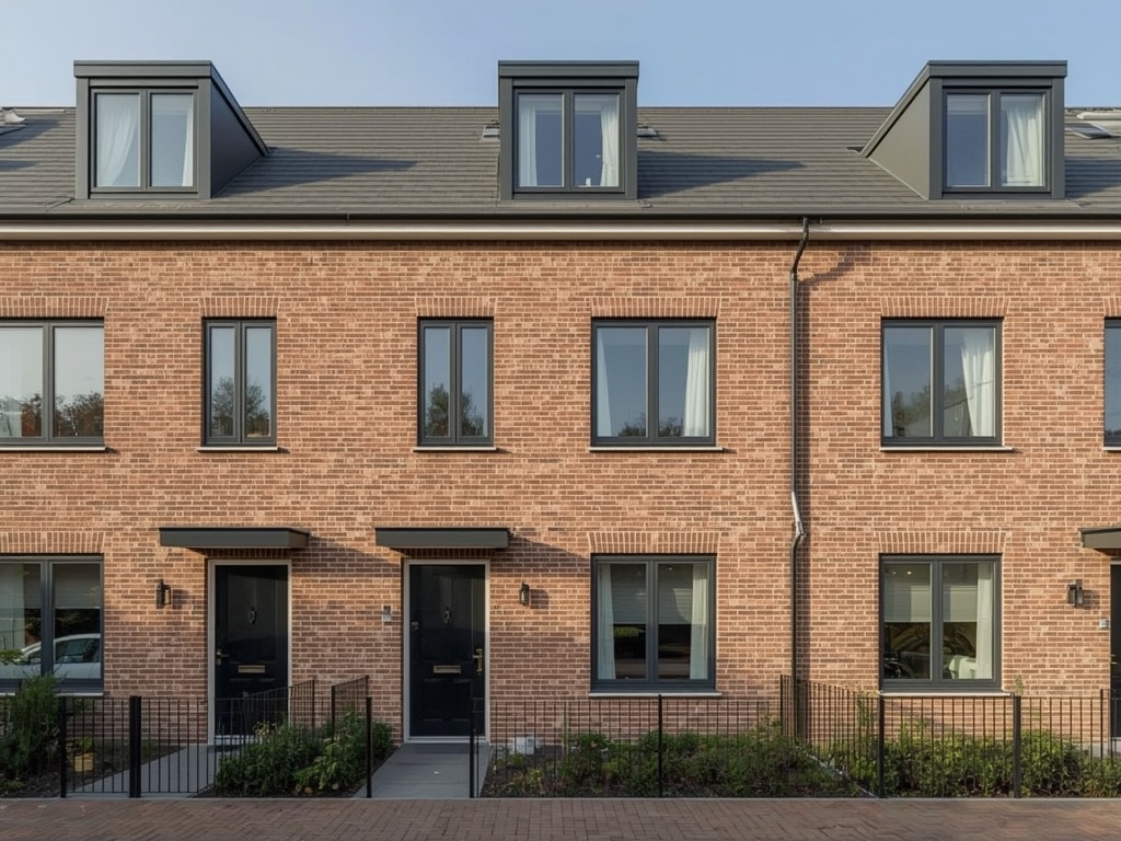 nieuwbouwwoning in Barneveld met antracietkleurige kunststof kozijnen en bijpassende voordeur