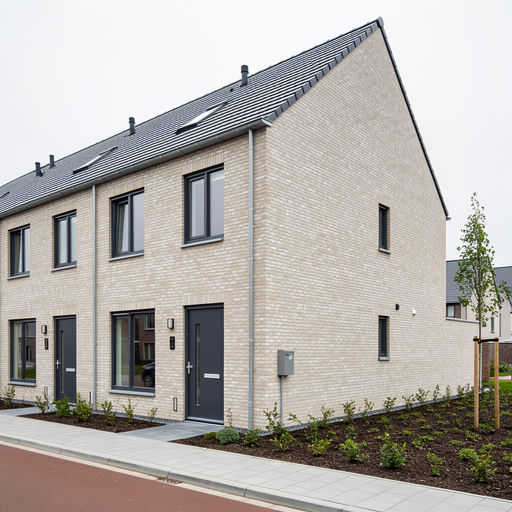 nieuwbouwwoning in Opheusden met antraciet kunststof kozijnen en bijpassende voordeur