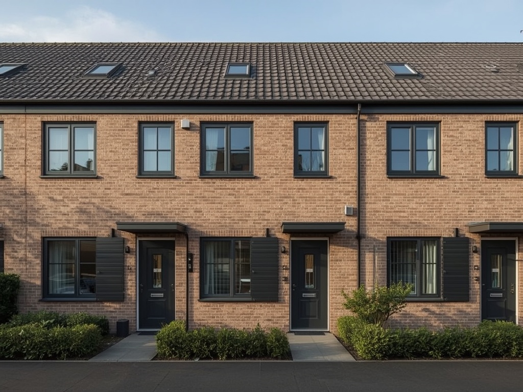nieuwbouwwoning in Wijk bij Duurstede met antraciet kunststof kozijnen en bijpassende voordeur