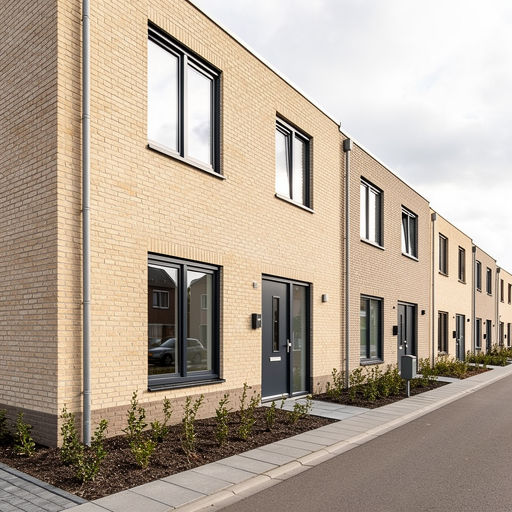 nieuwbouwwoning in Culemborg met antracietkleurige kunststof kozijnen en bijpassende voordeur