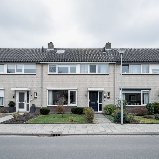 rijtjeswoning in Veenendaal met vernieuwde witte kunststof kozijnen aan de voorgevel
